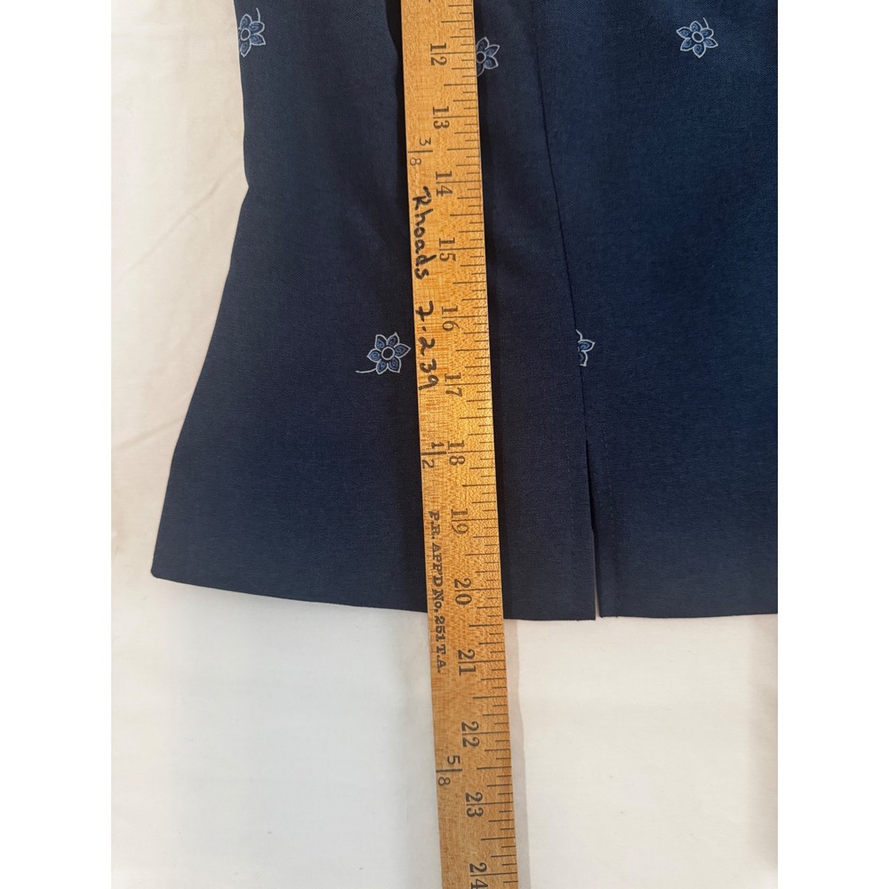 Vintage 90s DBY Floral Navy Cottagecore Coquette 2-Piece Mini Skirt Set Size 3/4 - Picture 6 of 8